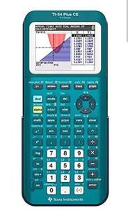 lot 1595 image: Texas Instruments Ti-84 Plus Ce Color Graphing Calculator Teal Metallic