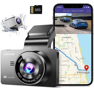 lot 1599 image: AZDOME M63 4K WiFi GPS Car Dash Cam 3 IPS UHD 3840x2160P  1080P Dual Lens Dashboard Camera Recorder 150° Wide Angle with Night Vision, WDR, Time Lapse, 24H Parking Mode, Support 256GB Max
