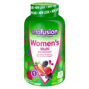 lot 4540 image: Lot of 4 - vitafusion Women�s Daily Gummy Multivitamin vitamin C & E, Delicious Berry Flavors, 70ct (35 day supply), from America�s number one Gummy Vitamin Brand