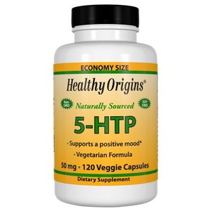 lot 4541 image: Lot of 2 Healthy Origins 5-HTP 50 mg, 120 Veggie Capsules