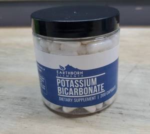lot 4569 image: Earthborn Elements Potassium Bicarbonate 200 Capsules, Pure & Undiluted, No Additives