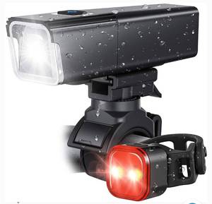 lot 4590 image: Super Bright Bike Light USB Rechargeable, LED Bicycle Headlight Front and Back Rear Tail Lights, IPX6 Waterproof, Easy to Install for Men Women Kids Cycling Safety Flashlight