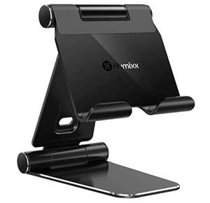 lot 4595 image: Humixx Tablet Stand Adjustable Sturdy No-Shaking, Foldable iPad Stand Holder, Desktop Aluminum Tablet Stand Holder Compatible with iPad AirMini, iPad Pro 1112.9, Kindle , E-Reader (4-13), Black