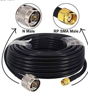 lot 4614 image: RG58 Low Loss WiFi Cable N Male to RP SMA Male Right Angle Connector Antenna Pigtail Extension Cable 15m