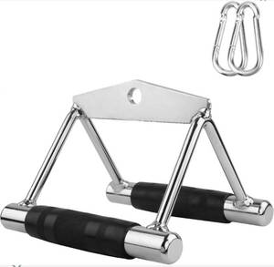 lot 4623 image: MHF Double D Handle Cable Attachment, V Shaped Handle, Exercise Machine attachments for Gym, Strength Training for Fitness