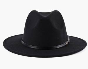 lot 4624 image: Fedora Panama Fedora Hat with Buckle and Blue Under Accent