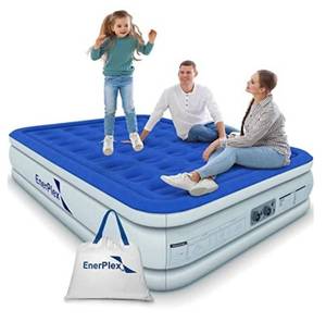 lot 4632 image: EnerPlex Premium Dual Pump Deluxe Queen Air Mattress, with Built-in Pump, Dual Elevated for Home, Camping, Travel