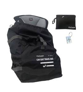 lot 6000 image: Car Seat Travel Bag Backpack for Air Travel - ProFaster Universal Infant Carseat Gate Check Bag Cover for Airplane, Foldable with Pouch, Grey