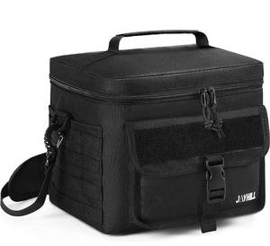 lot 6025 image: JOYHILL Tactical Lunch Bag, Insulated Lunch Bag for Men Adult, Thermal Lunch Bag Lunch Cooler with Should Strap, Large Lunch Box Bag Meal Prep Lunch Cooler for Work School Picnic-Black