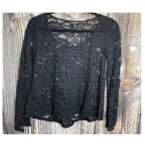 lot 6026 image: Express Lace S Black Long Sleeve Top - Women  Color Black  Size s