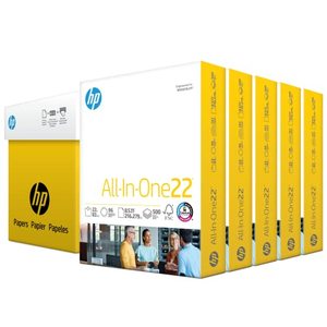 lot 6806 image: HP Printer Paper  8.5x 11 Paper  All-In-One 22 lb  5 Ream Case - 2,500 Sheets  96 Bright Made in USA - FSC Certified  207000C