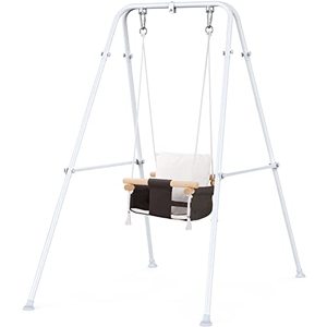 lot 6814 image: Toddler Swing, Baby Swing with Stand,Swing Set for Infant,Outdoor Indoor Swing Set with Canvas Cushion Seat