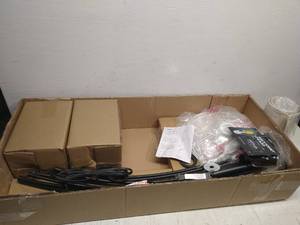 lot 6826 image: Archiology ROWAN 3 Light Arc Floor Lamp For Living Room - NatureBlack- Retail$178.99