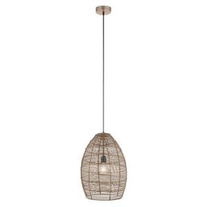 lot 6831 image: Alessia River of Goods Brass Metal Cone-Shaped Woven Pendant Lamp - 12.25 x 12.25 x 19.578.5- Retail$103.99