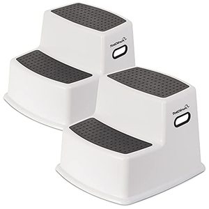 lot 6863 image: Step Stool for Kids (2 pack), Toddler Step Stool, Kids Step Stools for Toddlers Bathroom, Slip Resistant Toddler Stepping Stool, Toddler step stool for Sink, Potty Training Step Stool - TotDino