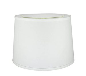 lot 6872 image: Aspen Creative 32317 Transitional Hardback Empire Shaped Construction White, 14 Wide (12 x 14 x 10) Spider LAMP Shade, 12x14x10 inch