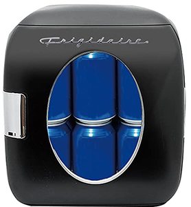 lot 6877 image: FRIGIDAIRE EFMIS462-BLACK 12 Can Retro Mini Portable Personal FridgeCooler for Home, Office or Dorm, Black