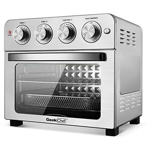 lot 6907 image: Geek Chef Air Fryer, 7-in-1 Air Fryer Oven, 6 Slice 24QT Air Fryer Toaster Oven Combo, Roast, Bake, Broil, Reheat, Fry Oil-Free, Extra Large Convection Countertop Oven, Accessories Included, Stainless Steel, ETL Listed, 1700W