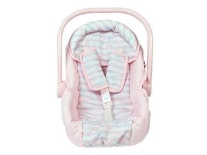 lot 6945 image: adora baby doll car seat - pink car seat carrier, fits dolls up to 20 inches, stripe hearts design