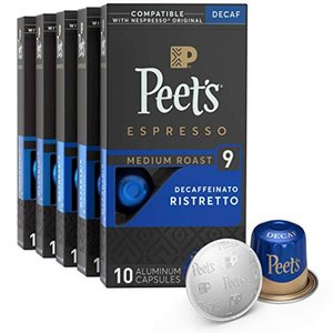lot 11447 image: Peets Coffee Espresso Capsules Decaffeinato Ristretto Intensity 9, 50 Count Single Cup Coffee Pods Compatible with Nespresso Original Brewers