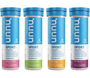 lot 11460 image: Nuun Sport Electrolyte Drink Tablets, Citrus Berry Mixed Box, 4 Tubes (40 Servings)
