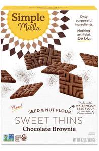lot 11468 image: Simple Mills Chocolate Brownie Seed & Nut Flour and Honey Cinnamon Sweet Thins, Paleo Friendly & Delicious Sweet Thin Cookies, Good for Snacks, Nutrient Dense, 4.25 oz Lot of 4