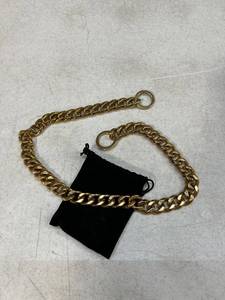 lot 11478 image: WW Lifetime Dog Chain Collar Walking Metal Chain Collar Heavy Duty Chew Proof 19MM13MM 14K Gold Plated Stainless Steel Link Chain for Small Medium Large Dogs