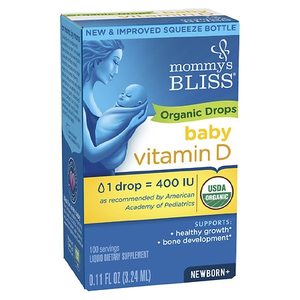 lot 11487 image: Mommys Bliss Vitamin D, Organic Drops, Newborn , 0.11 fl oz (3.24 ml) - Lot of 2