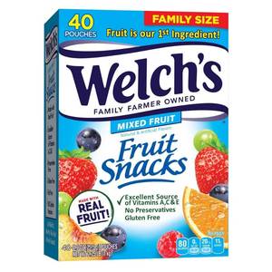 lot 12362 image: Welch�s FRUIT SNACKS Mixed Fruit 40 Pouches - Lot of 2