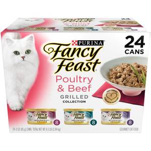 lot 12371 image: (24 Pack) Fancy Feast Gravy Wet Cat Food Variety Pack, Poultry & Beef Grilled Collection, 3 oz. Cans