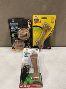 lot 12372 image: Dog Chew 3 Pack Dura Chews, Starmark Everlasting Treats & Natural Healthy Edibles