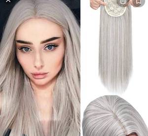 lot 13344 image: Reacho 18 Clip On Topper Hair Piece (SilverWhite)