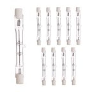 lot 13376 image: Sterl Lighting - Lot Of 10 T3 J Type 118MM Double Ended Wall Sconces Halogen Light Bulb, 500 Watt, 120 V