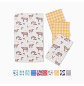 lot 16573 image: Lot Of 5 - Kitchen Dish Towels for Drying Dishes Set of 4  15 x 25 Inch Tea Towels - Reusable Cleaning Cloths - Machine Washable Hand Towels