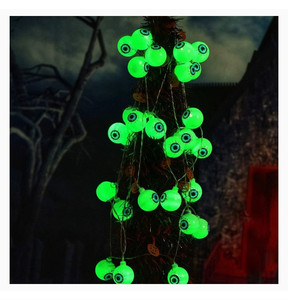 lot 16583 image: Halloween Cute Eyeball String Lights 20 LED Decorative Twinkle Lights Decorations Green
