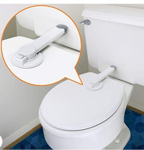 lot 16600 image: Toilet Lock Child Safety - Ideal Baby Proof Toilet Seat Lock with 3M Adhesive  Easy Installation, No Tools Needed  Fits Most Toilet Seats - White (1 Pack)