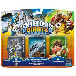 lot 16603 image: Skylanders Giants Battle Pack #1 (Chop Chop, Dragonfire Cannon, Shroomboom - Universal)