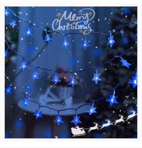 lot 16611 image: Amadecohome Star String Lights, 50 LED Fairy Lights Battery Operated, Waterproof Christmas Decorations Lights for Indoor, Outdoor, Wedding Party, Christmas Tree, Bedroom (Blue)