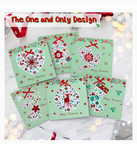 lot 16612 image: Lot Of 2 - Christmas Cards Boxed SunniS Luxury with Envelopes & Stickers, Pretty Decoration Gold Foil Merry Christmas with Blank Inside (6 Designs, 24 Cards)