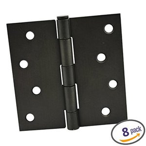 lot 16624 image: Dynasty Hardware 4 Door Hinges Square Corner, Oil Rubbed Bronze, 8 - Pack