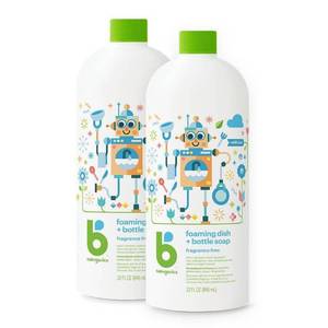 lot 16631 image: Babyganics Fragrance Free Foaming Dish Soap - 64 fl oz2pk