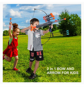 lot 16636 image: Craghill Bow and Arrow for Kids 8-12, 2 in 1 Outdoor Archery Toy Set with 6 Foam Arrows and 3 Suction Cups Arrows, Toy Gifts for Kids 8