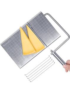 lot 17532 image: Cheese Slicer Wire,Stainless Steel Cheese Cutter with Accurate Size Scale,Wire Cheese Slicer for Cheese  Butter