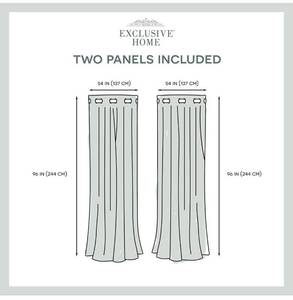 lot 17536 image: 4 Panels  2 Pairs  Exclusive Home Curtains Loha Linen Grommet Top Curtains 54x96, Winter White