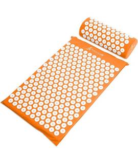 lot 17538 image: ProsourceFit Acupressure Mat and Pillow Set for BackNeck Pain Relief and Muscle Relaxation