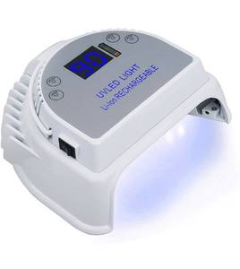 lot 17544 image: LED Nail Lamp 64W Gel Light Nail Dryer Cordless Gel Light 4 Timer Setting Cordless UV Led Nail Light Curing Nail Dryer for Gel Nails with Lifting Handle Touch Sensor LCD Screen (White)