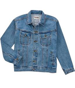 lot 17549 image: Wrangler Mens Rugged Wear Unlined Denim Jacket LARGE  missing button see photo