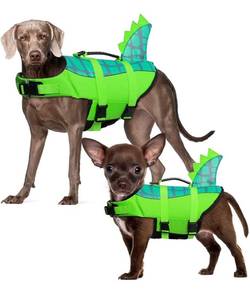 lot 17552 image: Durable Dog Life Jacket, Adjustable Ripstop Pet Safety Vest, Dog Lifesaver with Rescue Handle for Small Medium or Larger Dog, Eliminate AnxietyTension