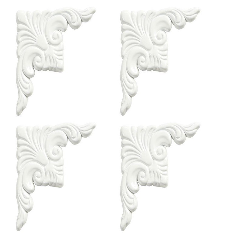 lot 9026 image: MIRREDGE Corner Plates,Dove White,3-12 in. L,PK 88504