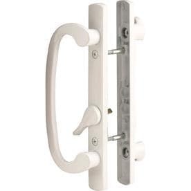lot 9145 image: Prime-Line Diecast, White, Patio Door Handle, Offset Thumb Turn